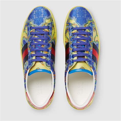 men's gucci run floral sneaker|Gucci ace embellished leather sneakers.